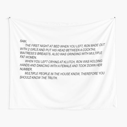 Discover Jersey Shore Anonymous Note To Sam From Snooki Tapestry