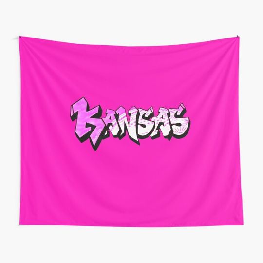 Discover Pink Kansas License Plate Graffiti Tapestry