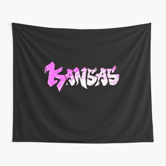 Discover Pink Kansas License Plate Graffiti Tapestry