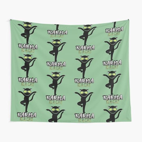 Discover Karma is a cat -  Cat Design Tapestry
