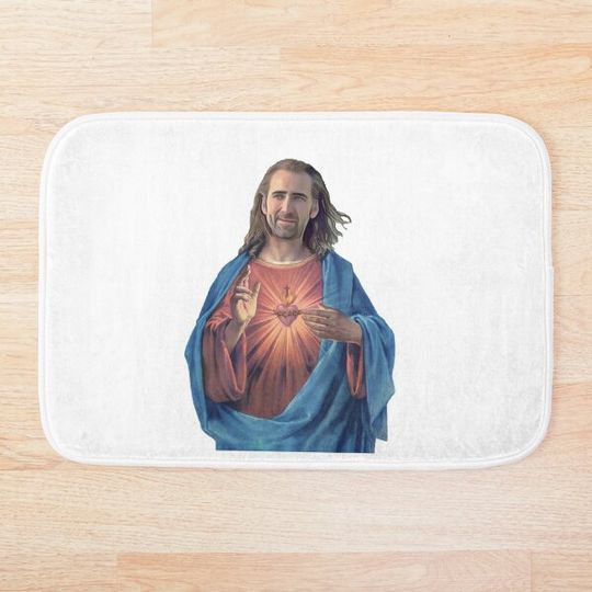 Discover Nicolas Cage is Jesus Bath Mat