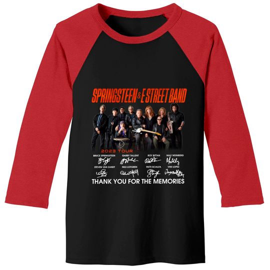 Discover Springsteen And Estreet Band 2023 Tour Signatures Baseball Tees, Rock Tour 2023 Baseball Tees