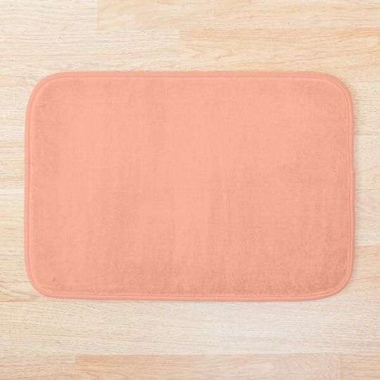 Discover Peach Solid Color Bath Mat