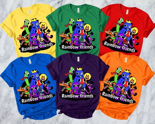 Discover rainbow friend T-shirt, Blue Yellow Red Green Orange Shirt
