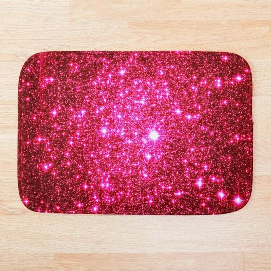 Discover Galaxy Sparkle Stars Hot Pink Bath Mat