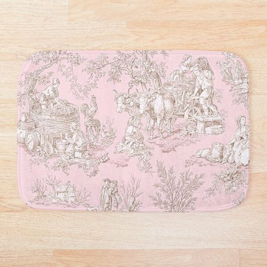 Discover French Country Pink Toile Bath Mat