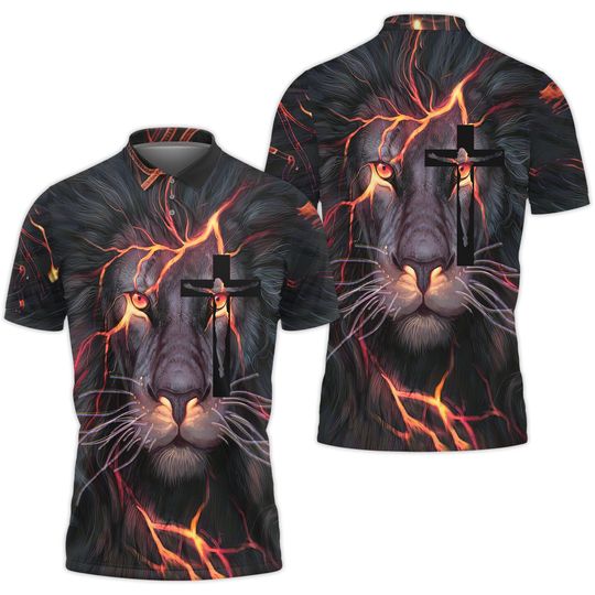 Discover Lion Of Judah Jesus Christ Polo Shirts Jesus The God Christian Gifts For Mens Polo Golf Shirt