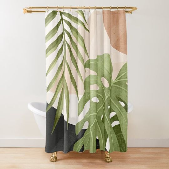 Discover Abstract Art Tropical Leaves 21 Shower Curtain