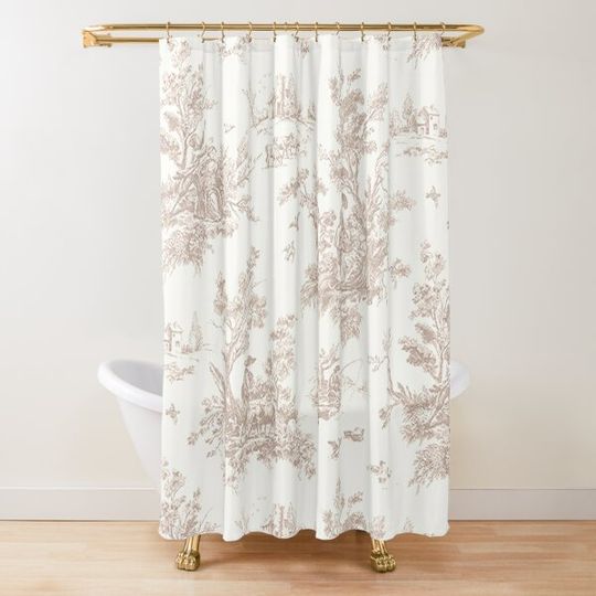 Discover The Woods French Toile Shower Curtain