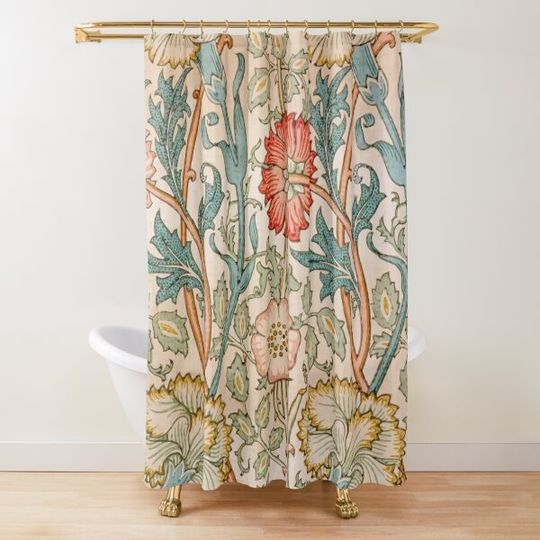 Discover Pink and Rose by William Morris Shower Curtain