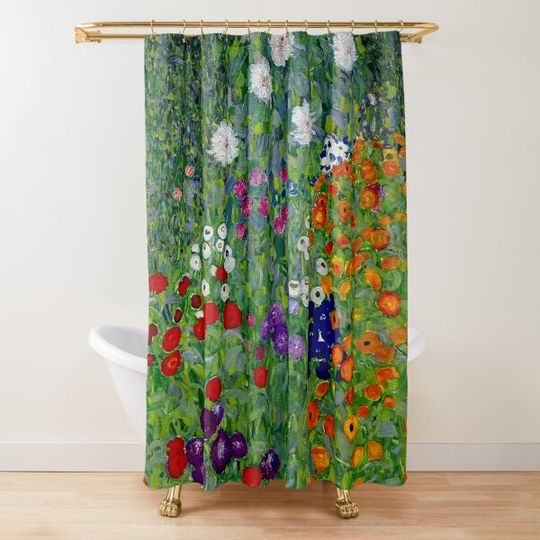 Discover GUSTAV KLIMT : Vintage 1918 Bauerngarten Flower Garden Print Shower Curtain