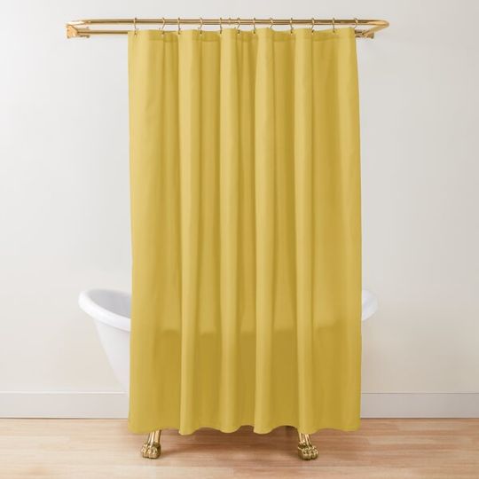 Discover Light Mustard Yellow Solid Shower Curtain