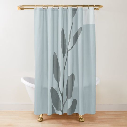 Discover Minimalistic plant waving in the wind Shower Curtain