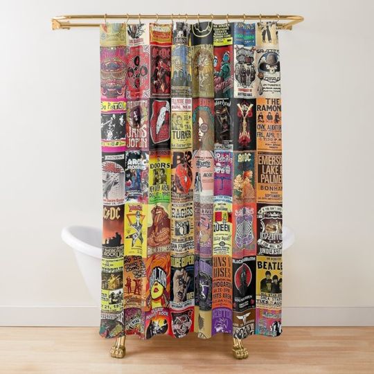 Discover Rock Band Posters Shower Curtain