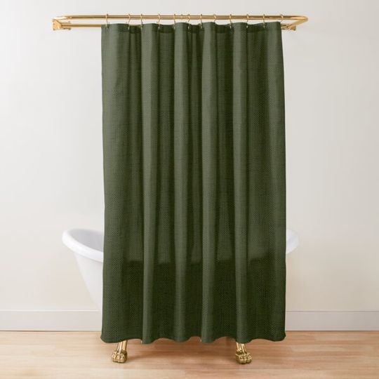 Discover Dark olive textured. Shower Curtain