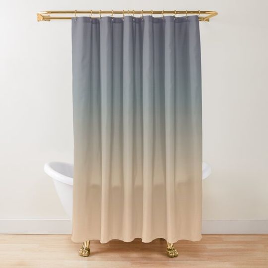 Discover AUTUMN SUNSET - Minimalist Monochrome Grey Orange Gradient Ombre Shower Curtain