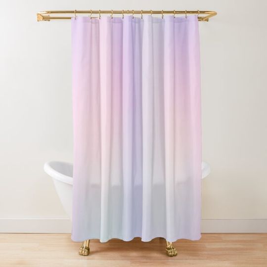Discover Pastel Gradient rainbow Shower Curtain