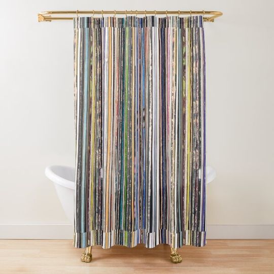 Discover Classic Vinyl Records Print Shower Curtain