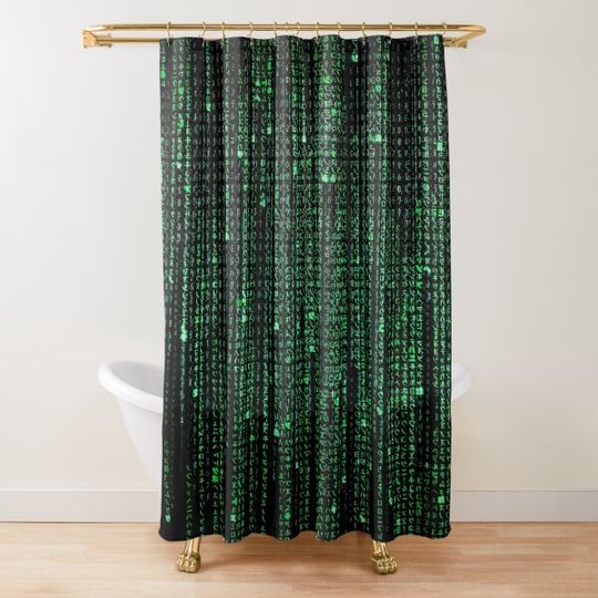 Discover HD Matrix Digital Rain Shower Curtain