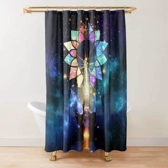 Discover Kingdom Hearts - Combined Keyblade Shower Curtain