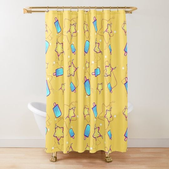 Discover Kingdom Hearts Seasalt and Paopu Pattern Shower Curtain