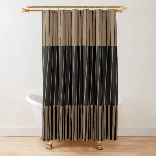 Discover Brown Tan and Black Stripes Shower Curtain