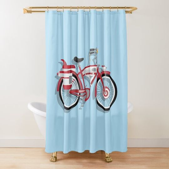 Discover Pee Wee's bike! Shower Curtain