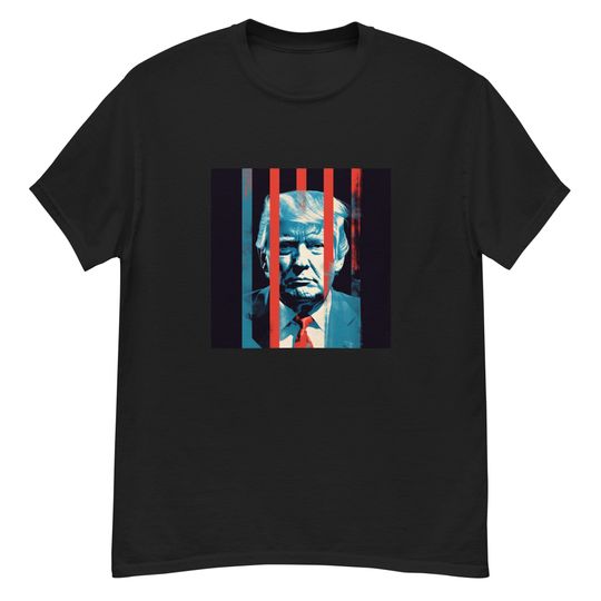 Discover Men's Trump Behind Bars T-Shirt - MAGA Mugshot
