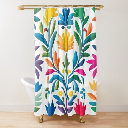 Discover Otomi flowers Shower Curtain