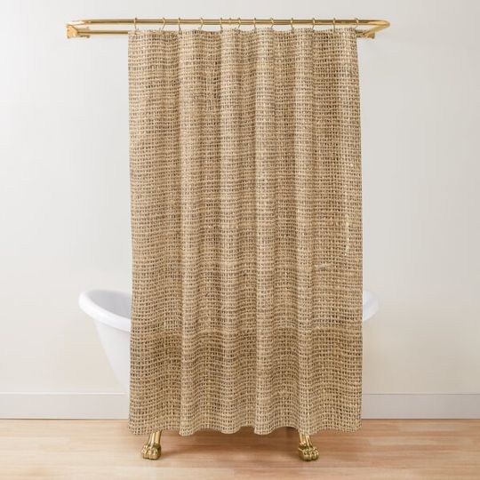 Discover Burlap fiber Texture Background Pattern Shower Curtain