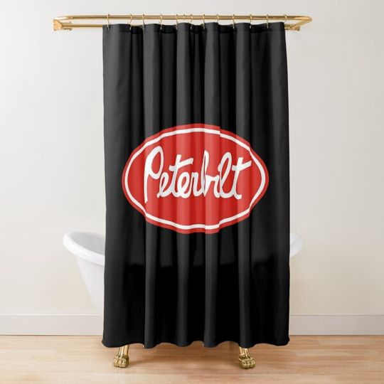 Discover Peterbilt Truck Racing Logo Shower Curtain
