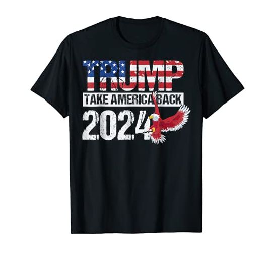 Discover Trump 2024 Flag Take America Back Trump 2024 T-Shirt