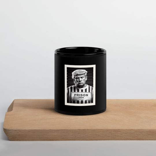 Discover Prison Mug-shot Donald Trump 2024, Black Glossy Mug