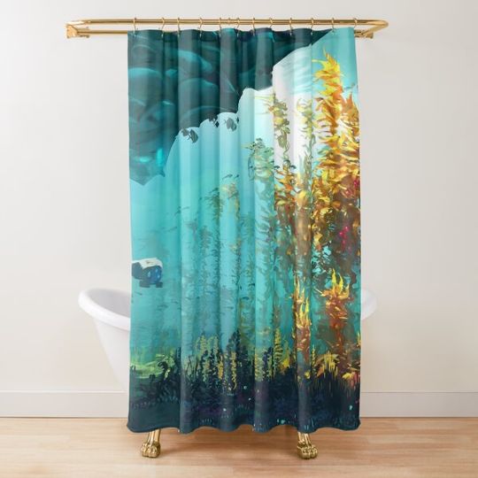 Discover Subnautica Game Shower Curtain