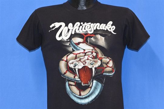 Discover 80s Whitesnake Slide It In Tour 1985 Rattlesnake Heavy Metal Rock t-shirt