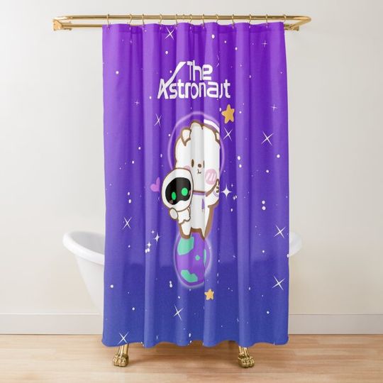 Discover Jin The Astronaut - Jin Solo - Cute BTS Baby BT21 RJ and Wootteo Shower Curtain