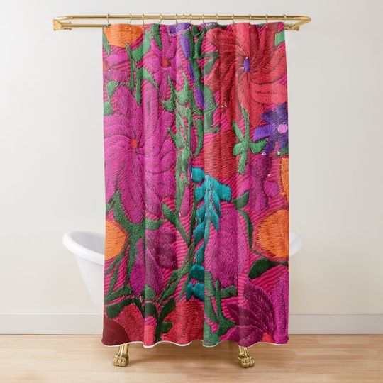 Discover Mexican Embroidered Shower Curtain