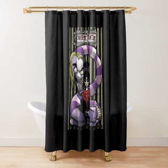 Discover Beetlejuice with Lydia Shower Curtain