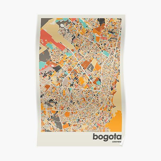 Discover Bogota Colombia Map Poster