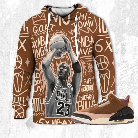 Discover MJ The Goat 3D Doodles MJ Sneaker Unisex Hoodie match Jordan 3