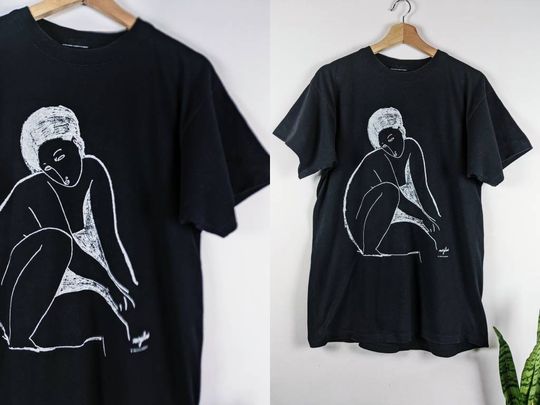 Discover Vintage Amadeo Modigliani Art T-shirt Girl Flammarion 4 Shirt 1990