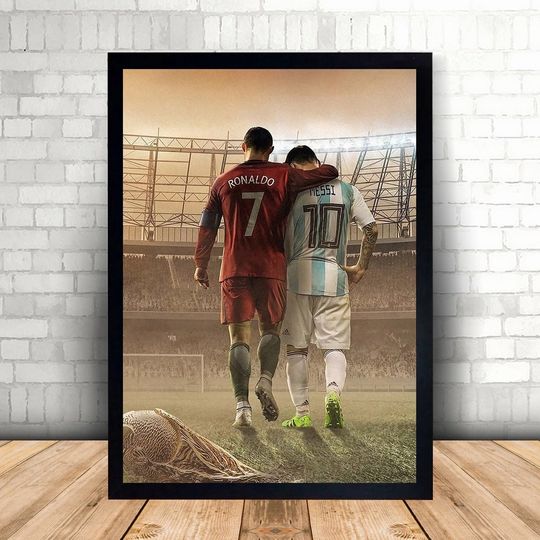 Discover Lionel Messi and Cristiano Ronaldo Sports Poster