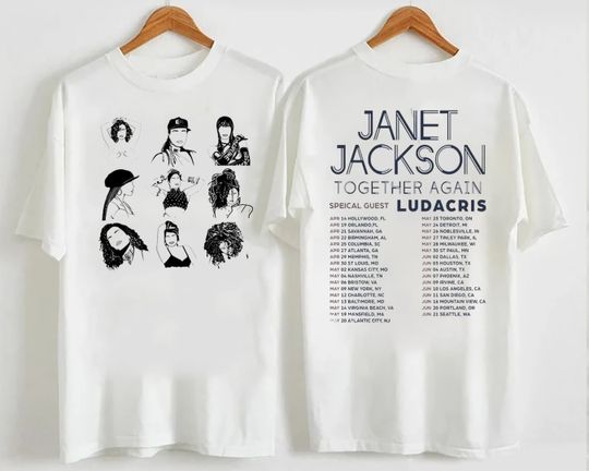 Discover Janet Jackson Tour 2023 Graphic T-Shirt, Janet Jackson Together Again T Shirt
