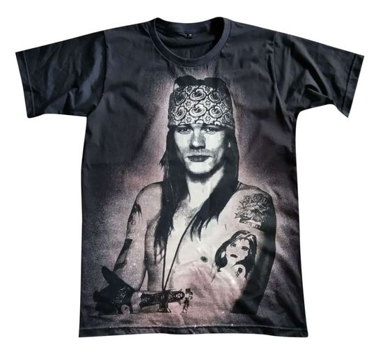 Discover Axl Rose T-Shirt Bleached Acid Wash Shirt