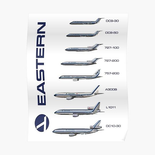 Discover Eastern Air Lines fleet 1986 Premium Matte Vertical Poster