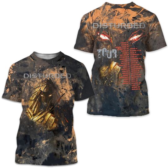 Discover Bleached and distressed Disturbed tour band shirt
