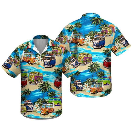Discover Bus Hawaiian Shirt/ Vacation Car Hawaiian Shirt