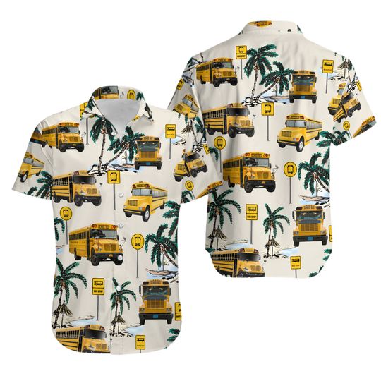 Discover School Bus Hawaiian Shirt, School Bus Beach Shirt