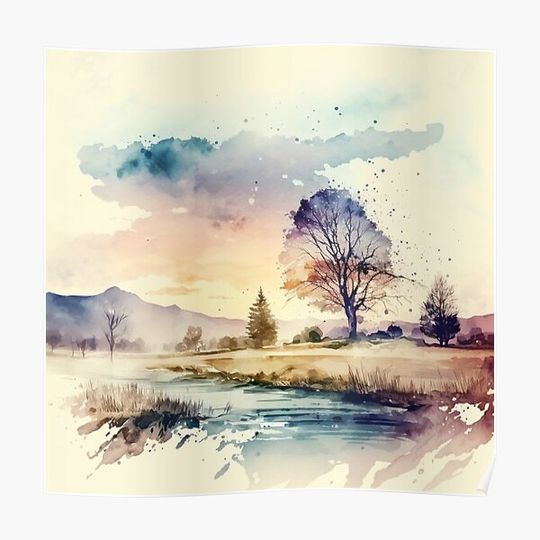 Discover Relaxing Watercolor #241 Premium Matte Vertical Poster