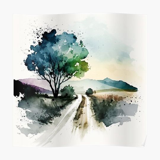 Discover Relaxing Watercolor #220 Premium Matte Vertical Poster